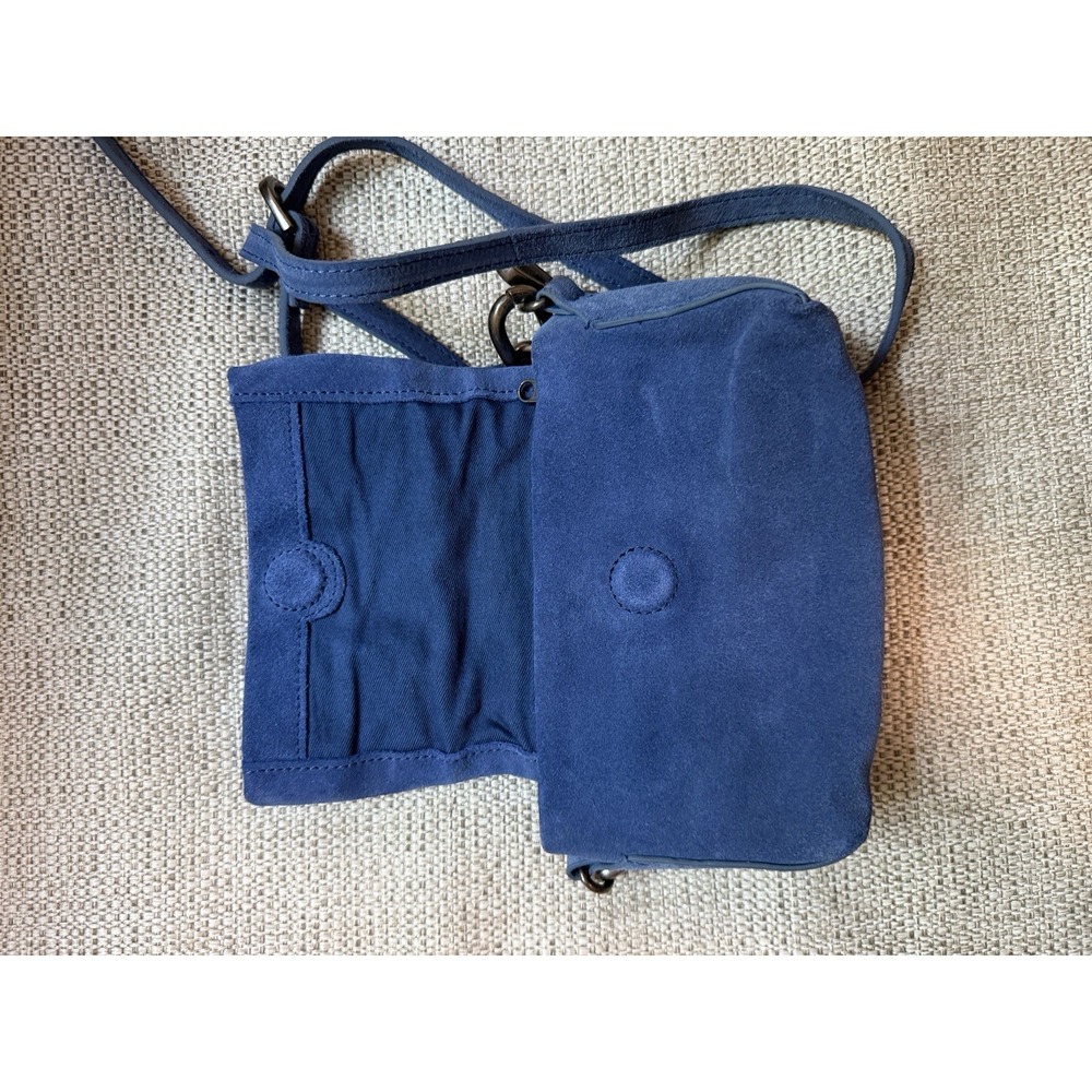 Free People Charlie Chain Crossbody Bag in Blue Suede Leather - Picture 6 of 9